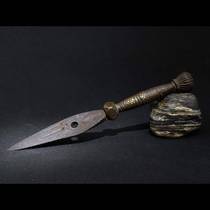 Copper carved the seven star knife unblacked gold gavel for auction C2074