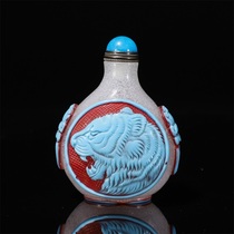 Old hide and happen to be a playful tiger texter snuff pot H-2285