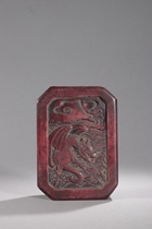 (Ghost city) zx161 Old Tibetan Kirin tattoo white end Zhu sand ink stone height 3 7 long 13 7 Width 3 8cm