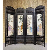 Porcelain pastel (Eight Immortals) four fold screen-YZ27546