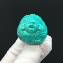 Hubei boutique high porcelain blue green pine stone master handcarved Millard jewellery with certificate XZ1379 direct