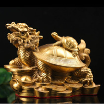 Dragon tortoise bronze statue auspicious Nafu health and longevity