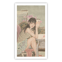 (Line Art) Water Ink New Sharp Li Xiang Peak Limited Edition Painting (Love Butterfly Lan) Sign of the Collection