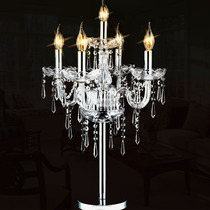 New European luxury candle Crystal 5 table lamp bedroom study bedside lamp wedding lamp