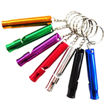 Outdoor camping supplies survival whistle high frequency life-saving whistle travel aluminum alloy keychain escape whistle