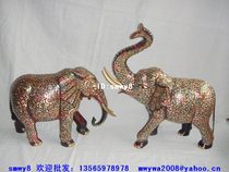 28 inch colorful couple lucky elephant Pakistani bronze Pakistani crafts Copper elephant Lucky elephant