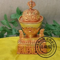 Tibetan Buddhism offerings Nepal pure hand-made red copper gilt Toba Tantric Buddhism Gabala