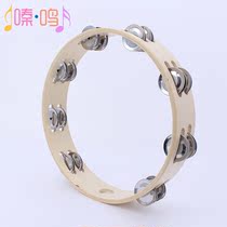 Double row wooden tambourine ring Wood color Orf musical instrument school Wooden rattle beat beat