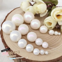 Wooden DIY jewelry accessories Korean version ABS imitation pearl 3-20mm Matte Magic color Korean white magic color transparent pink White