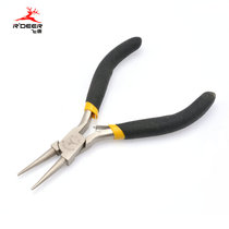 Flying Deer★125mm nickel-iron alloy double-layer sticky plastic handle mini round nose pliers 5 inch 98-516