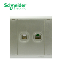 Schneider switch socket A5 Yingrun series dual telephone computer network socket 86 type panel silver