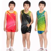 Primary school student track and field suit Childrens track and field suit Parent-child shipping sports suit Competition training team uniform breathable suit customization