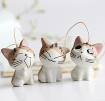 Hot sale Xiaoqi handmade ceramic cute private room cat Japan and Korea popular jewelry small bag hanging ornament student gift