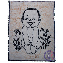 Handmade batik painting single-layer painting decorative mural Fat baby cloth decorative painting 67*85cm