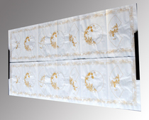 Four feet open pure white rice paper gold seven words Wadong couplet plum Blue Bamboo chrysanthemum gold calligraphy rice paper