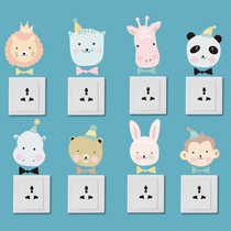 Cartoon Children Room Bedroom Living Room Living-room Decoration Switch Stickers Cute Animal Creative Self-Glued Notebook Fridge Sticker
