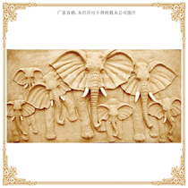Sandstone Sandstone Relief Sandstone Sculpture Relief Artificial Sandstone TV Backwall Mother Elephant Relief Mural