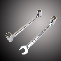 Movable head socket wrench dual-purpose wrench open-end wrench plum wrench new hardware tools