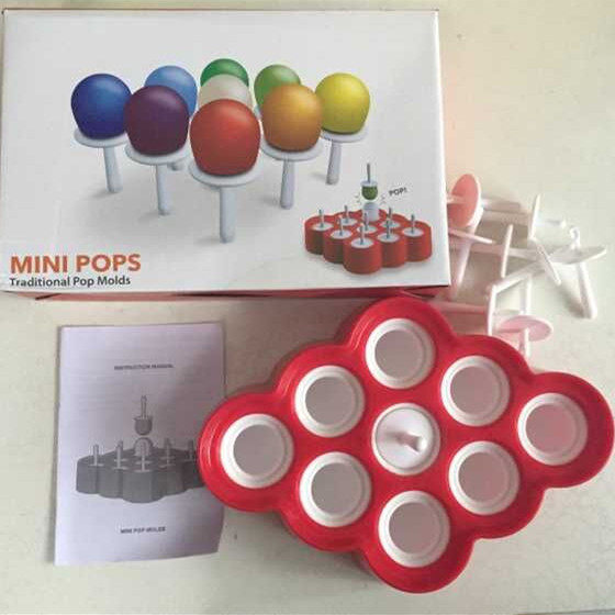 Spot TV 9 grid lollipop mold set DIY silicone multi-functional mold small rod ice mold