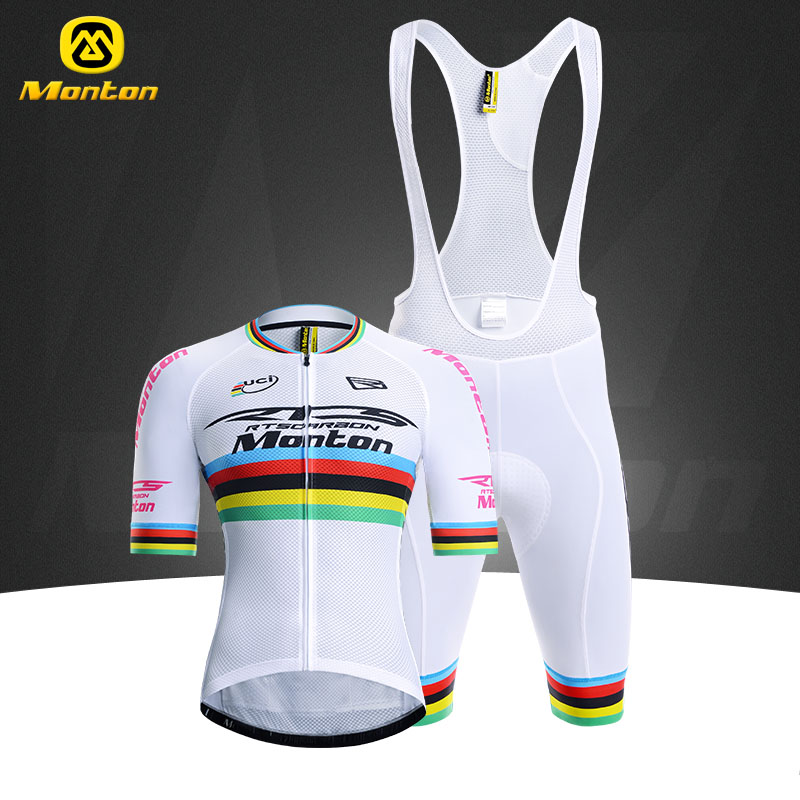Monton Champion Edition Strap Short Sleeve Jersey Set Bicycle Cycling Equipment Male