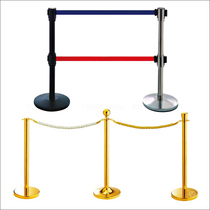 Hotel lobby queuing with sand grain stainless steel isolation fence double section telescopic belt guard railing seat guard fence lanyard