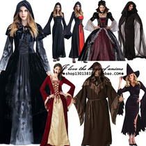 Halloween vampire costume adult masquerade death cape black cloak cosplay witch dress