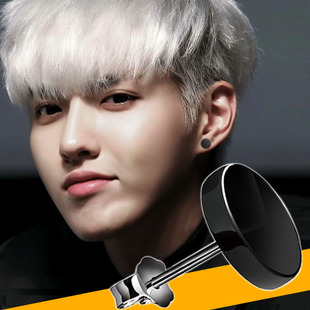 韩版时尚钛钢单只潮韩国个性耳饰品 黑色耳钉男