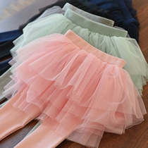 Fairys six-layer yarn dresses bottom pants pure cotton sashimi Elastic Fairy Skirt Pants Girl Skirt Pants Children New