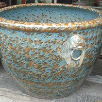 Jingdezhen kiln fashion big tank lion head guard porcelain soft decoration club decoration big cylinder