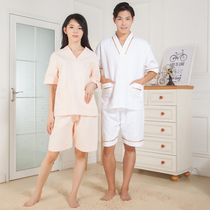 Men and women couples thick sweat steamed clothing cotton men and women high-end waffle bath clothing bathrobe sauna clothing foot bath clothing