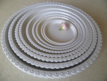 Plastic tray flowerpot tray receptacle lace large round white resin Lotus full 28 thickened