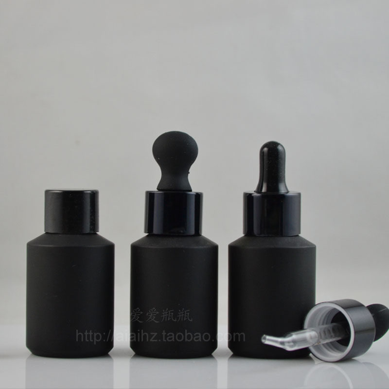 30ML black matte water bottle essential oil bottle with dropper glass bottle dropper bottle essence sub-bottle