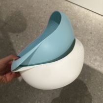 Love home preferred creative drain basket Fruit plate thickened health and environmental protection kitchen washing rice sieve washing basket Washing basket