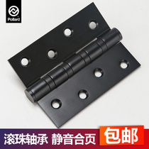 Pollard Bollard Black Stainless Steel Bearing Flat Open Hinge Thickened Hinge Wooden Door Folding 4-inch Lotion