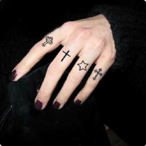 Today Star new tattoo stickers cross finger waterproof men and women long lasting realistic tattoo stickers