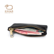  Mini small coin bag Mens sheepskin ultra-thin soft leather coin bag womens coin bag key bag tide zipper gift