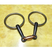 Horse harness O-shaped stainless steel ring iron equestrian supplies 12 5cm hair black horse Chew
