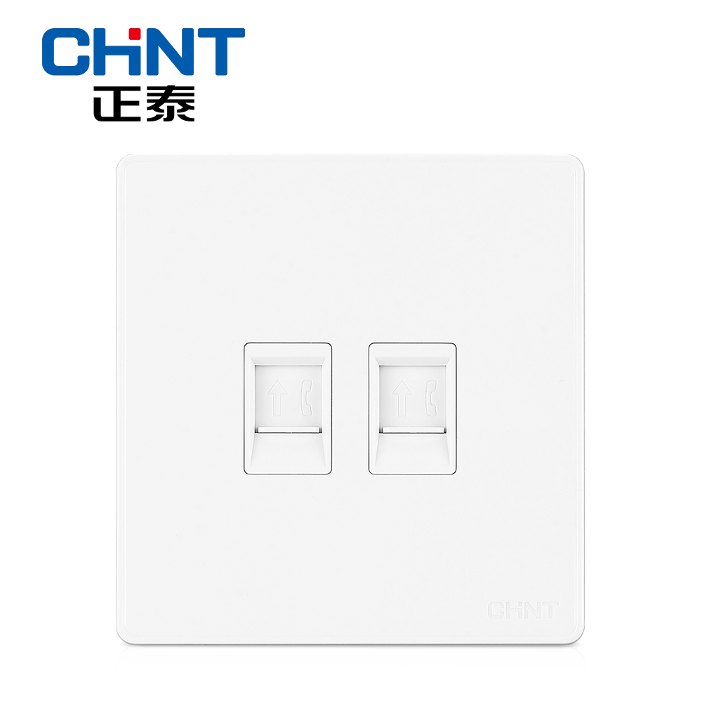 Zhengtai Electrical New Wall Switch Socket NEW2D Ivory Large Panel Switch Double Telephone Socket