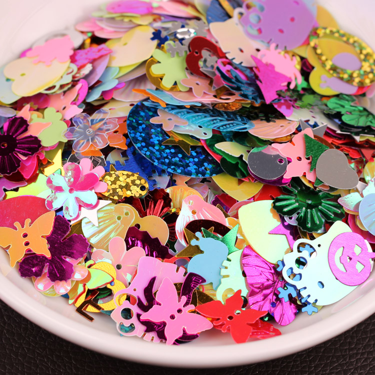 Diy jewelry accessories material color sequin kindergarten hand greeting card patch clothing decoration children paste bag