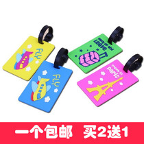 Travel travel abroad boarding pass trolley bag consignment silicone cartoon luggage tag consignment tag hang tag waterproof