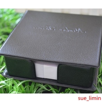 Xufan AC205 black imitation leather note box business office flip-top note box seat with note paper