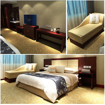 Hotel Punctuator Large Bed Room Full of Painted Furniture Guesthouse Apartment Rental House Bed Frame TV Desk TV Cabinet