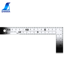 SHINWA affinity curved ruler wide and thick matte 15cm positive and negative same Scale 8 segment scale cm means 10424