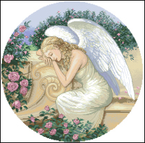 Cross stitch electronic drawings 1279 DIM35089 Angel sleeps 216W * 216H 58 color XSD source file