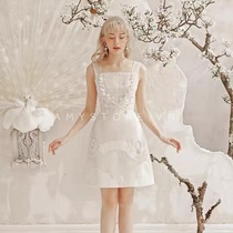 AMY rosee 2021 new dress white lace dress Vietnam niche strap dress snow snow seeking plum