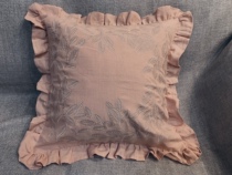 Foreign trade European leather pink linen embroidery cushion cover Sofa backrest pillow cover does not contain cotton core