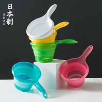 Japan imported folding water spoon silicone water scoop kitchen water scoop multifunctional children baby shampoo Cup Bath spoon
