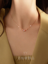 Korean advanced design sense ins personality sterling silver necklace female choker transfer beads rainbow circle light luxury