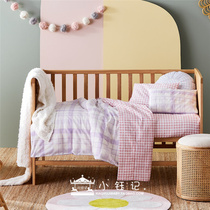 Xiao Yu Ji Australia adairs baby bedding quilt cover pillowcase purple plaid cotton Princess
