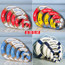 Mediterranean decoration pendant Swimming ring style Bar restaurant wall Ocean lifebuoy surface Childrens room background wall
